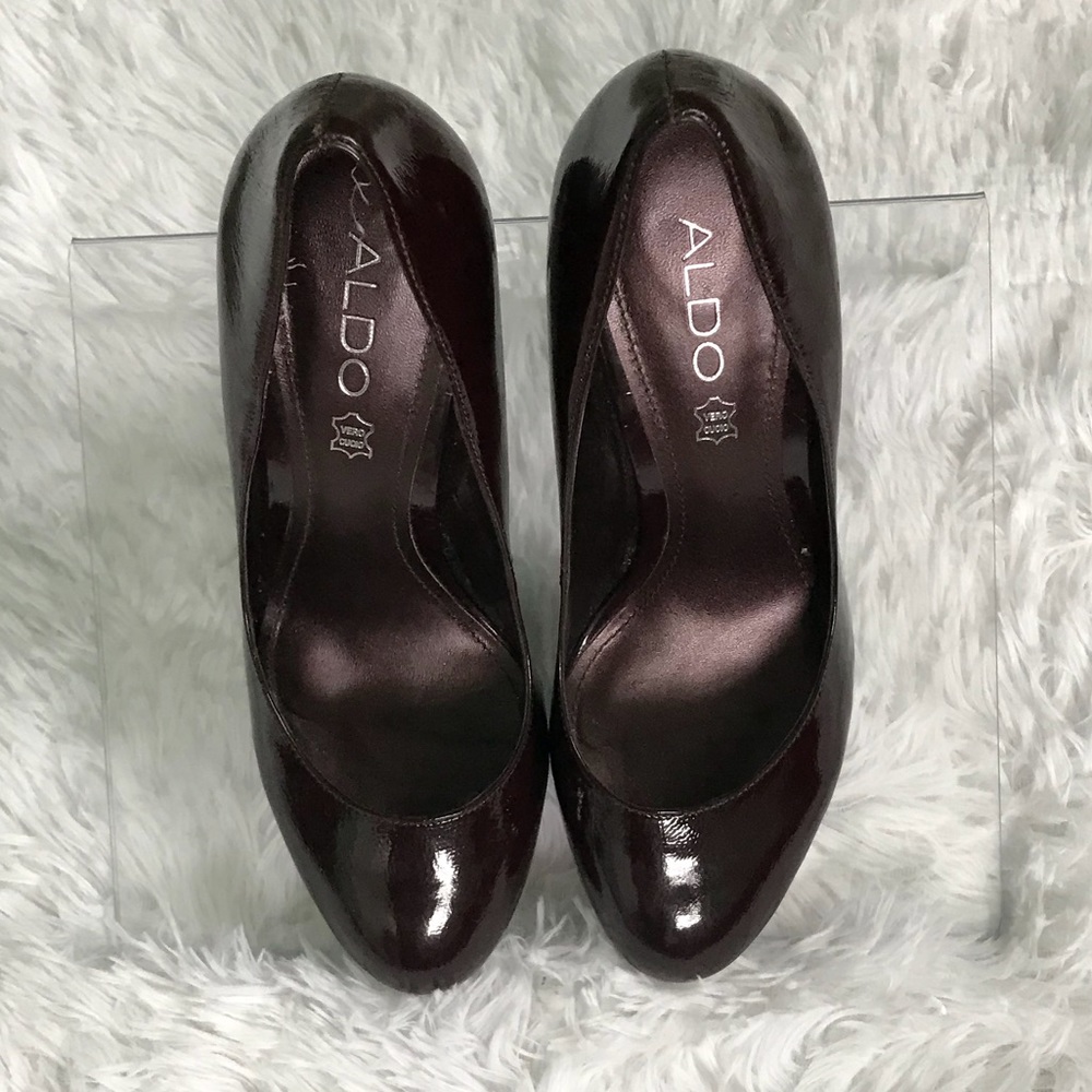 Vero Cuoio ALDO Dark chocolate patent leather pump